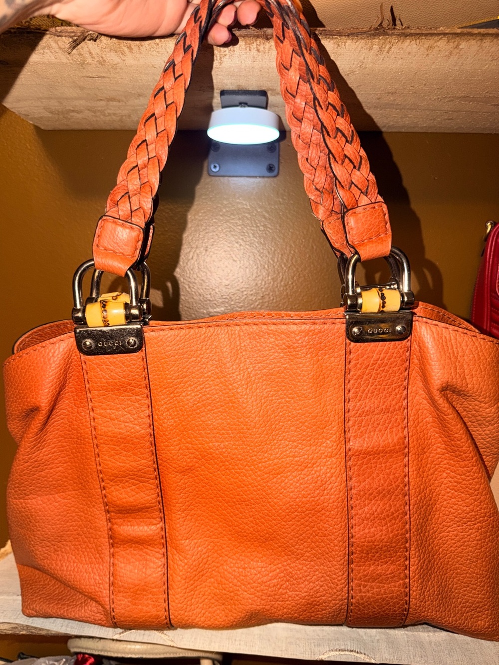 Gucci Libeccio Medium Bamboo Bar Tote Bag